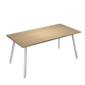 Scrivania Skinny Metal - 160 x 80 x H 74,4 cm - bianco / rovere - immagine 1