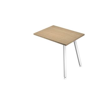 Allungo DX/SX per scrivanie Skinny Metal - 60 x 80 x H 74,4 cm - bianco / rovere - immagine 1