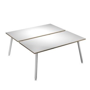 Scrivania Skinny Metal a 2 postazioni contrapp. - 120 x 166 cm - bianco - immagine 1