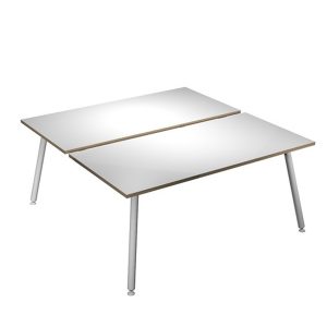 Scrivania Skinny Metal a 2 postazioni contrapp. - 160 x 166 cm - bianco - immagine 1