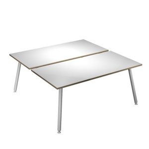 Scrivania Skinny Metal a 2 postazioni contrapp. - 180 x 166 cm - bianco - immagine 1