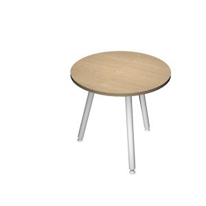 Tavolo riunione tondo Skinny Metal - diametro 80 cm - rovere - immagine 1