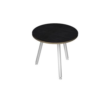 Tavolo riunione tondo Skinny Metal - diametro 80 cm - nero venato - immagine 1