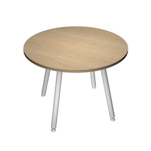 Tavolo riunione tondo Skinny Metal - diametro 100 cm - rovere - immagine 1