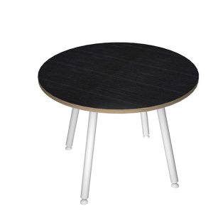 Tavolo riunione tondo Skinny Metal - diametro 100 cm - nero venato - immagine 1