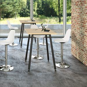 Tavolo alto Skinny Metal - 80 x 80 x 105 cm - nero/rovere - immagine 1