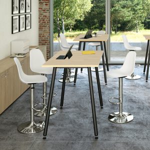 Tavolo alto Skinny Metal - 140 x 80 x 105 cm - nero/rovere - immagine 1