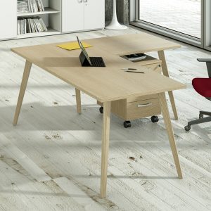 Scrivania Woody - 140 x 80 x H 74,4 cm - rovere / rovere - immagine 2