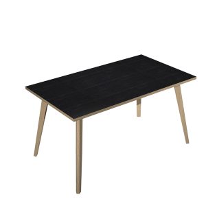 Scrivania Woody - 140 x 80 x H 74,4 cm - rovere / nero venato - immagine 1