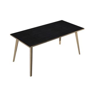 Scrivania Woody - 160 x 80 x H 74,4 cm - rovere / nero venato - immagine 1