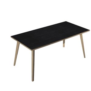 Scrivania Woody - 180 x 80 x H 74,4 cm - rovere / nero venato - immagine 1