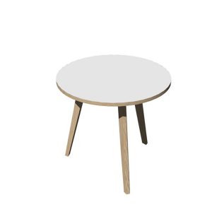 Tavolo riunione tondo Woody - diametro 80 cm - rovere / bianco - immagine 2