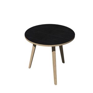 Tavolo riunione tondo Woody - diametro 80 cm - rovere / nero venato - immagine 1