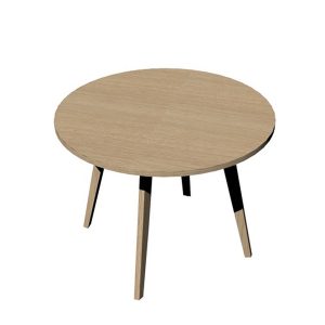 Tavolo riunione tondo Woody - diametro 100 cm - rovere - immagine 2