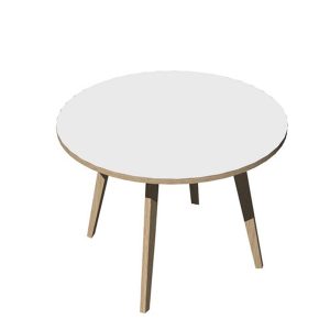 Tavolo riunione tondo Woody - diametro 100 cm - rovere / bianco - immagine 1
