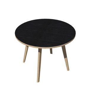 Tavolo riunione tondo Woody - diametro 100 cm - rovere / nero venato - immagine 2