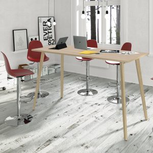 Tavolo alto Woody - 160 x 80 x 105 cm - rovere/bianco - immagine 2