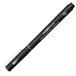 Pin fineliner - punta 0,6 mm - nero - Uni Mitsubishi - immagine 2