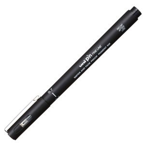Pin fineliner - punta 0,7 mm - nero - Uni Mitsubishi - immagine 2