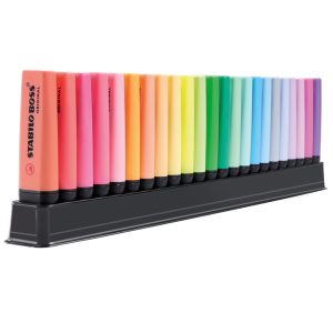 Evidenziatori Boss Original - colori assortiti fluo + pastel - Stabilo - deskset 23 pezzi - immagine 2