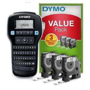 Promo pack etichettatrice Label Manager 160 - 3 nastri D1 12 mm nero / bianco inclusi - Dymo - immagine 1