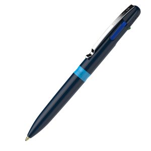 Penna a sfera Take 4 - punta media - 4 colori - fusto blu - Schneider - immagine 1