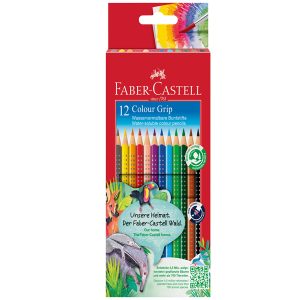 Matite colorate Color Grip - acquerellabili - Faber Castell - scatola 12 pezzi - immagine 1