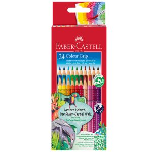 Matite colorate Color Grip - acquerellabili - Faber Castell - scatola 24 pezzi - immagine 1