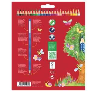 Matite colorate Color Grip - acquerellabili - Faber Castell - scatola 24 pezzi - immagine 2