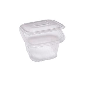 Contenitori in PP - con coperchio incernierato - 12 x 12 x 7,5 cm - Europack - pack 50 pezzi - immagine 1
