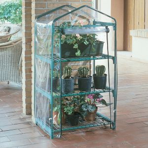 Serra Azalea - 3 ripiani - 70 x 50 x 125 cm - acciaio verniciato/PVC - verde/trasparente - Verdemax - immagine 3