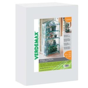 Serra Azalea - 4 ripiani - 70 x 50 x 158 cm - acciaio verniciato/PVC - verde/trasparente - Verdemax - immagine 1
