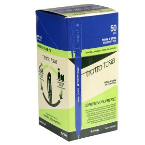Penna sfera Tratto Uno Green - punta media 1 mm - blu - Tratto - conf. 50 pezzi - immagine 1