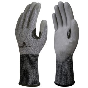 Guanti antitaglio Venicut D09 - maglia softnocut - palmo in poliuretano - taglia 09 - grigio - Deltaplus - immagine 1