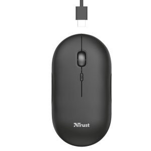 Mouse Puck - ultrasottile - wireless - ricaricabile - nero - Trust - immagine 2