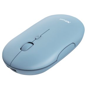 Mouse Puck - ultrasottile - wireless - ricaricabile - azzurro - Trust - immagine 1