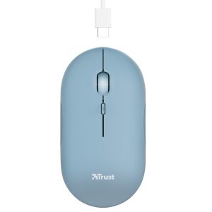 Mouse Puck - ultrasottile - wireless - ricaricabile - azzurro - Trust - immagine 2