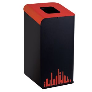 Gettacarte Rubik Evo - per raccolta differenziata - 80 L - rosso - Medial International - immagine 1
