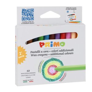 Pastelli a cera - Ø 9 mm x 85 mm - Primo - conf. 12 pezzi - immagine 1