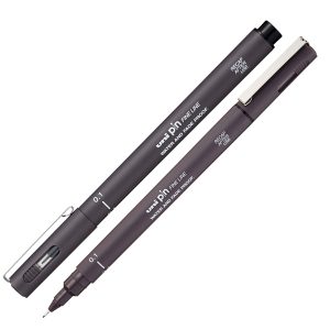 Pin fineliner - punta 0.1 mm - grigio scuro - Uni Mitsubishi - immagine 1