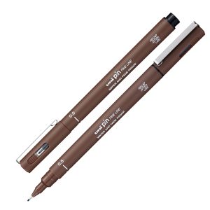 Pin fineliner - punta 0.5 mm - seppia - Uni Mitsubishi - immagine 1