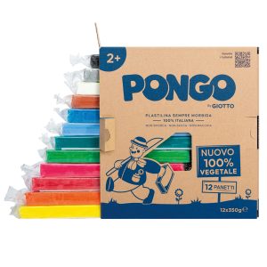 Pasta Pongo - panetto 350 gr - colori assortiti - Giotto - conf.12 pezzi - immagine 1