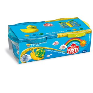 Pasta Glitter - 100gr - giallo/azzurro - conf. 2 pezzi - Didò - immagine 1