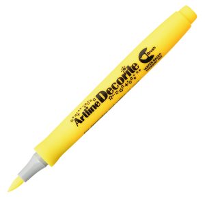 Marcatore Decorite - punta pennello - giallo - Artline - immagine 1