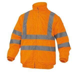 Giubbotto alta visibilità Reno HV - poliestere/poliuretano - taglia S - arancio fluo - Deltaplus - immagine 1