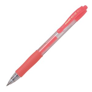 Roller gel a scatto G-2 - punta 0,7mm - rosso neon - Pilot - immagine 1