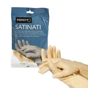 Guanti in lattice - satinati - taglia L/8 - bianco - Perfetto - blister 2 pezzi - immagine 1