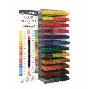 Pennarello Aqua Brush Duo - colori assortiti - Lyra - espositore 360 pezzi - immagine 1