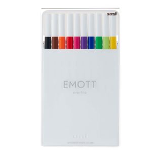 Fineliner Emott - tratto 0.4 mm - colori assortiti standard - Uni Mitsubishi - conf. 10 pezzi - immagine 1
