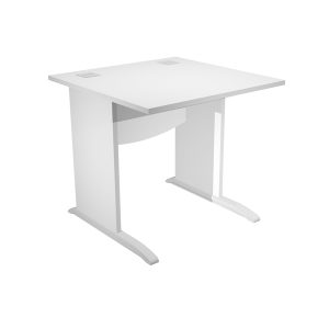 Scrivania Operativa Agorà Basic - fianchi a L melaminico - 80 x 80 x H 73 cm - bianco - immagine 1